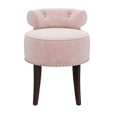 Hillsdale Furniture Lena Wood & Upholstered Vanity Stool