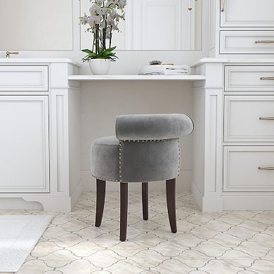 Hillsdale Furniture Lena Wood & Upholstered Vanity Stool
