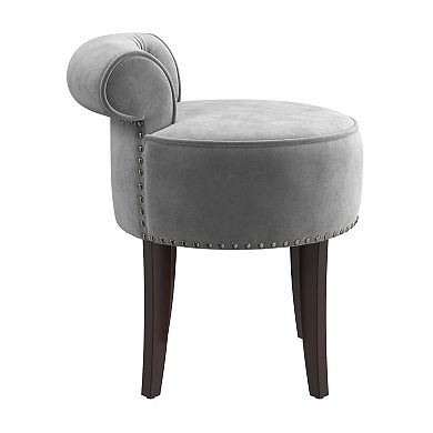Hillsdale Furniture Lena Wood & Upholstered Vanity Stool