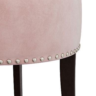 Hillsdale Furniture Lena Wood & Upholstered Vanity Stool