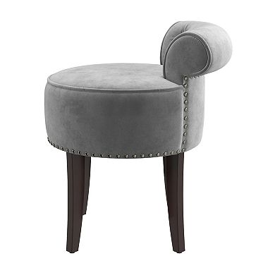 Hillsdale Furniture Lena Wood & Upholstered Vanity Stool