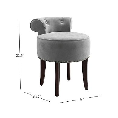 Hillsdale Furniture Lena Wood & Upholstered Vanity Stool