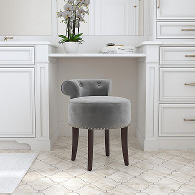 Hillsdale Furniture Lena Wood & Upholstered Vanity Stool