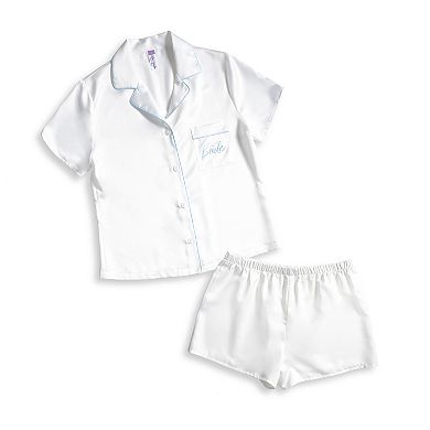 Plus Size Lilac+London 2-pc. Satin Bride Pajama Shirt & Pajama Pants Sleep Set