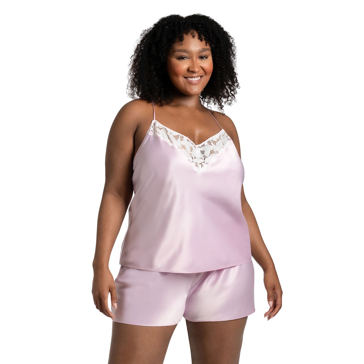 Plus size discount satin short pajamas