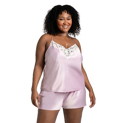 Plus Size Lilac+London Satin Pajama Cami Pajama Shorts