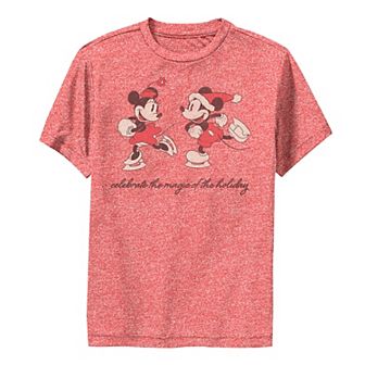 Disney's Mickey Mouse & Minnie Boys 8-20 Holiday Skating Graphic Tee