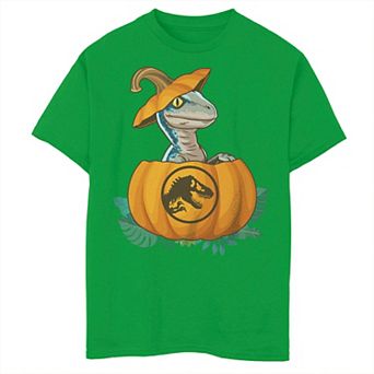 Boys Jurassic World Raptor In Pumpkin Graphic Tee