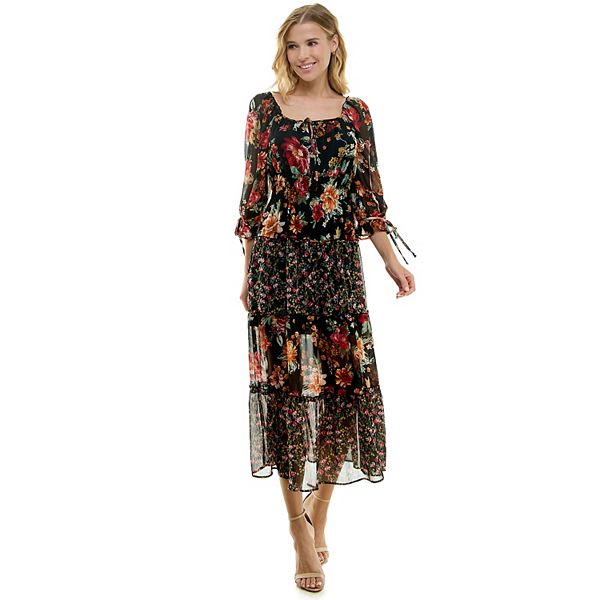 Women's Figueroa & Flower Tiered Chiffon Maxi Dress