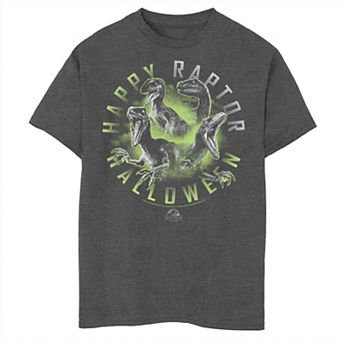 Boys Jurassic World Halloween Happy Neon Raptors Graphic Tee