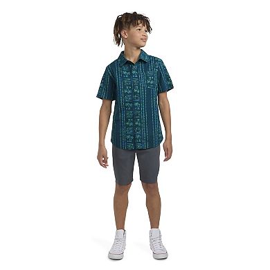Boys 8-20 Hurley Palm Tree Tropical Pattern Woven Shirt