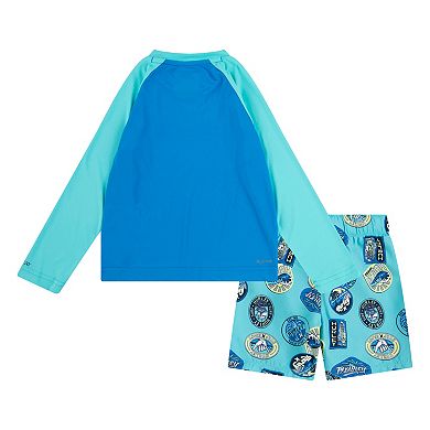 Toddler Boys Hurley Travel Patch UPF 50+ H2O-Dri Swim Top and Trunks Set