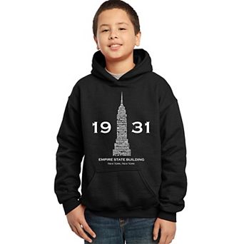 Empire State Building - Boy's Word Art Hooded Sweatshirt