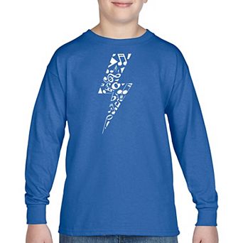 Boy's Word Art Long Sleeve - Lightning Bolt