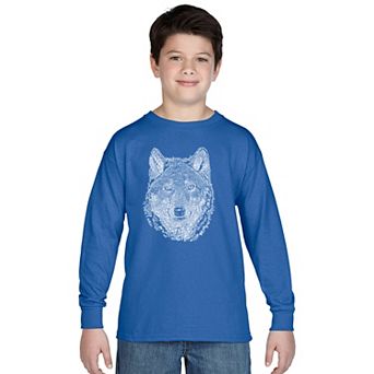 Boy's Word Art Long Sleeve - Wolf