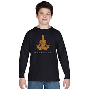 Boy's Word Art Long Sleeve - Inhale Exhale