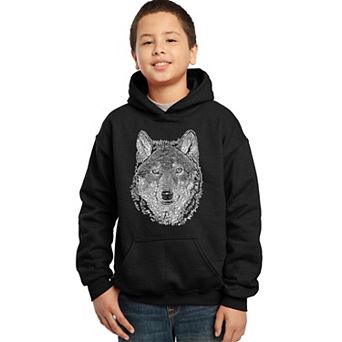 Wolf - Boy's Word Art Hooded Sweatshirt