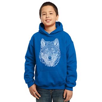 Wolf - Boy's Word Art Hooded Sweatshirt