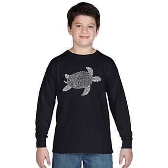 Boy's Word Art Long Sleeve - Turtle