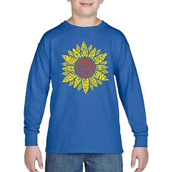 Boy's Word Art Long Sleeve - Sunflower