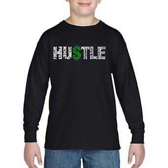 Boy's Word Art Long Sleeve - Hustle
