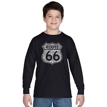 Boy's Word Art Long Sleeve - Route 66 - Life is a Highway