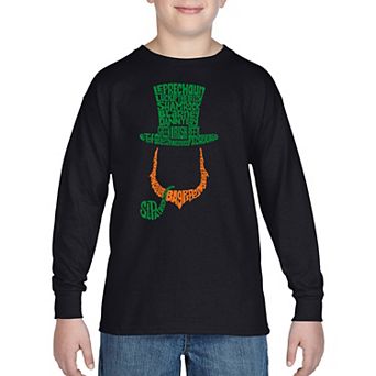 Boy's Word Art Long Sleeve - Leprechaun