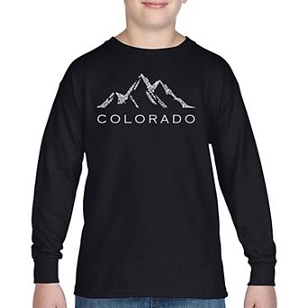 Boy's Word Art Long Sleeve - Colorado Ski Towns