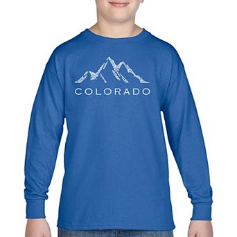 Boy's Word Art Long Sleeve - Colorado Ski Towns