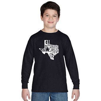 Boy's Word Art Long Sleeve - Everything is Bigger in Texas