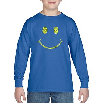 Boy's Word Art Long Sleeve - Be Happy Smiley Face