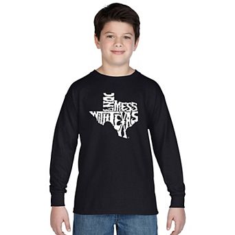Boy's Word Art Long Sleeve - Dont Mess With Texas