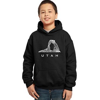 Utah - Boy's Word Art Hooded Sweatshirt
