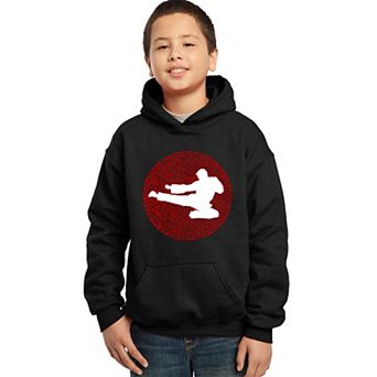 Types of Martial Arts - Boy's Word Art Hooded Sweatshirt