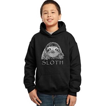 Sloth - Boy's Word Art Hooded Sweatshirt