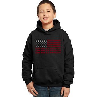 God Bless America - Boy's Word Art Hooded Sweatshirt