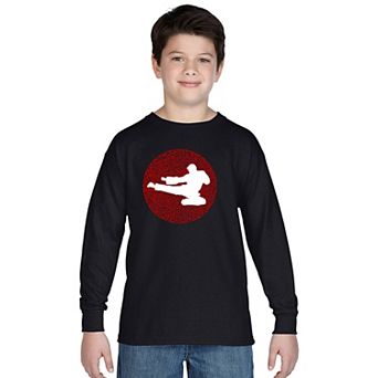 Boy's Word Art Long Sleeve -Types of Martial Arts