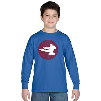 Boy's Word Art Long Sleeve -Types of Martial Arts