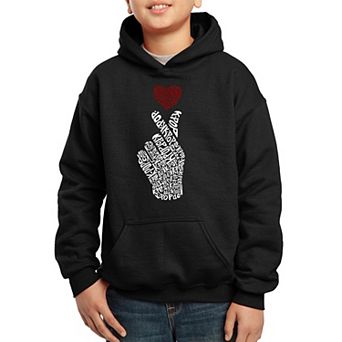 K-Pop - Boy's Word Art Hooded Sweatshirt