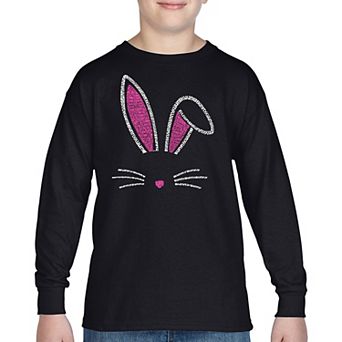 Boy's Word Art Long Sleeve - Bunny Ears