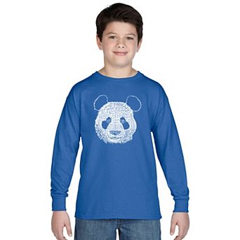 Boy's Word Art Long Sleeve - Panda