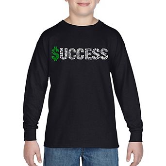 Boy's Word Art Long Sleeve - Success