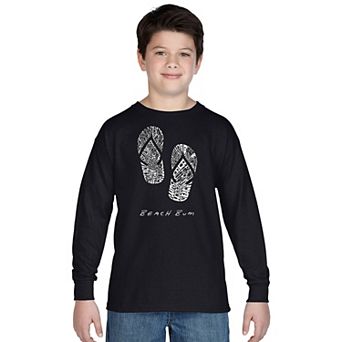 Boy's Word Art Long Sleeve - BEACH BUM