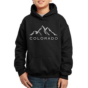Colorado Ski Towns - Boy's Word Art Hooded Sweatshirt