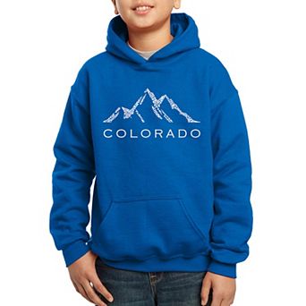 Colorado Ski Towns - Boy's Word Art Hooded Sweatshirt