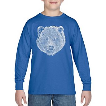 Boy's Word Art Long Sleeve - Bear Face
