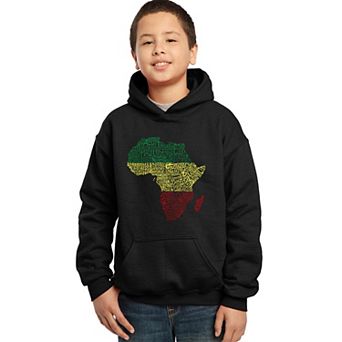 Countries in Africa - Boy's Word Art Hooded Sweatshirt
