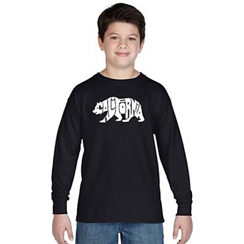 Boy's Word Art Long Sleeve - California Bear
