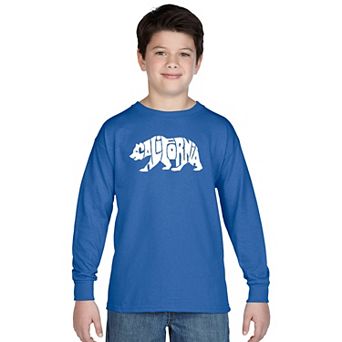 Boy's Word Art Long Sleeve - California Bear