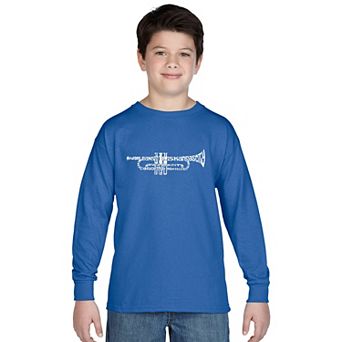 Boy's Word Art Long Sleeve - Trumpet